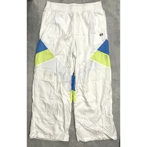 Champion Windbreaker Pants Womens XL Nylon Warm-up Color Block Y2K Retro Neon